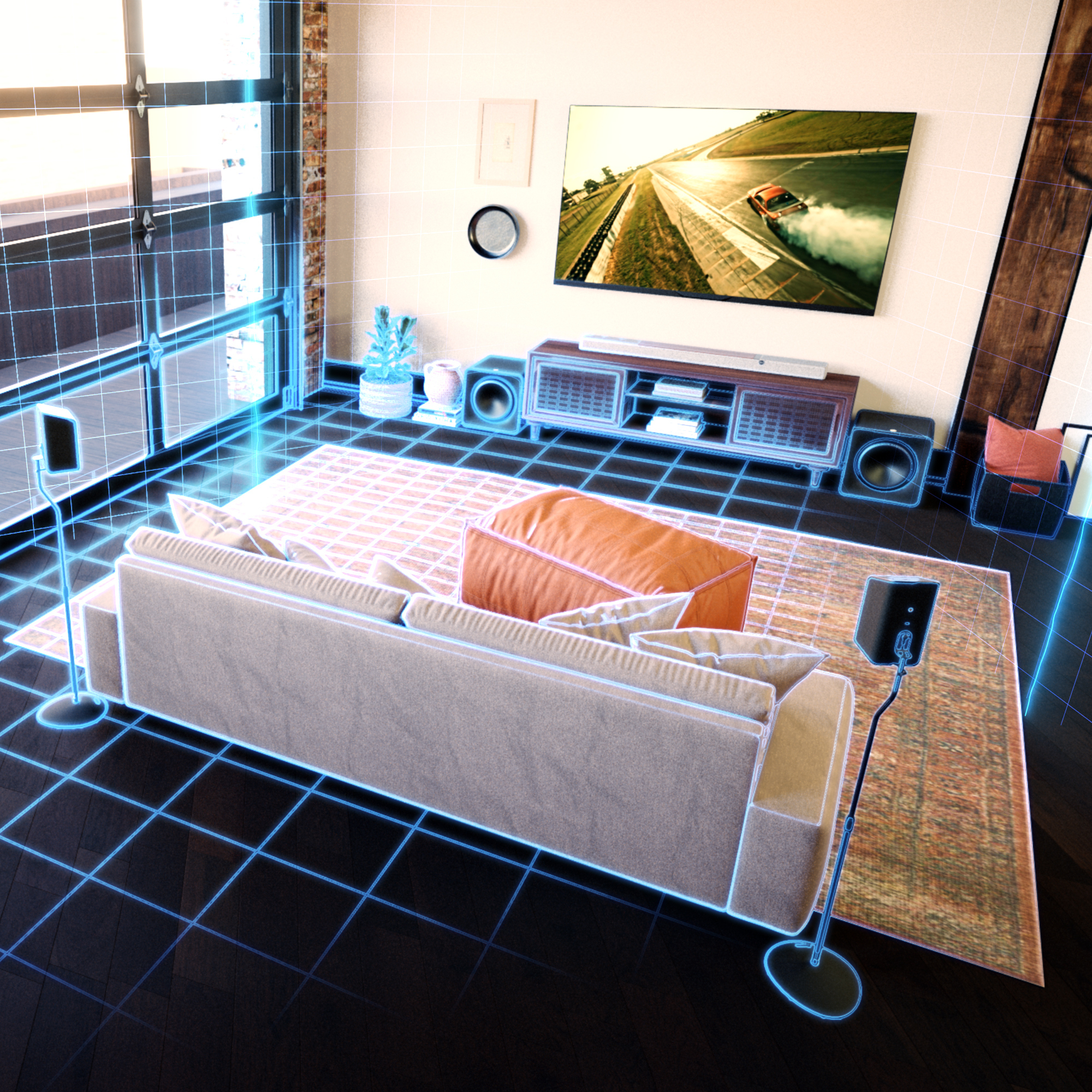 Klipsch Flexus Dirac mapped condo living room B 2000x2000 2