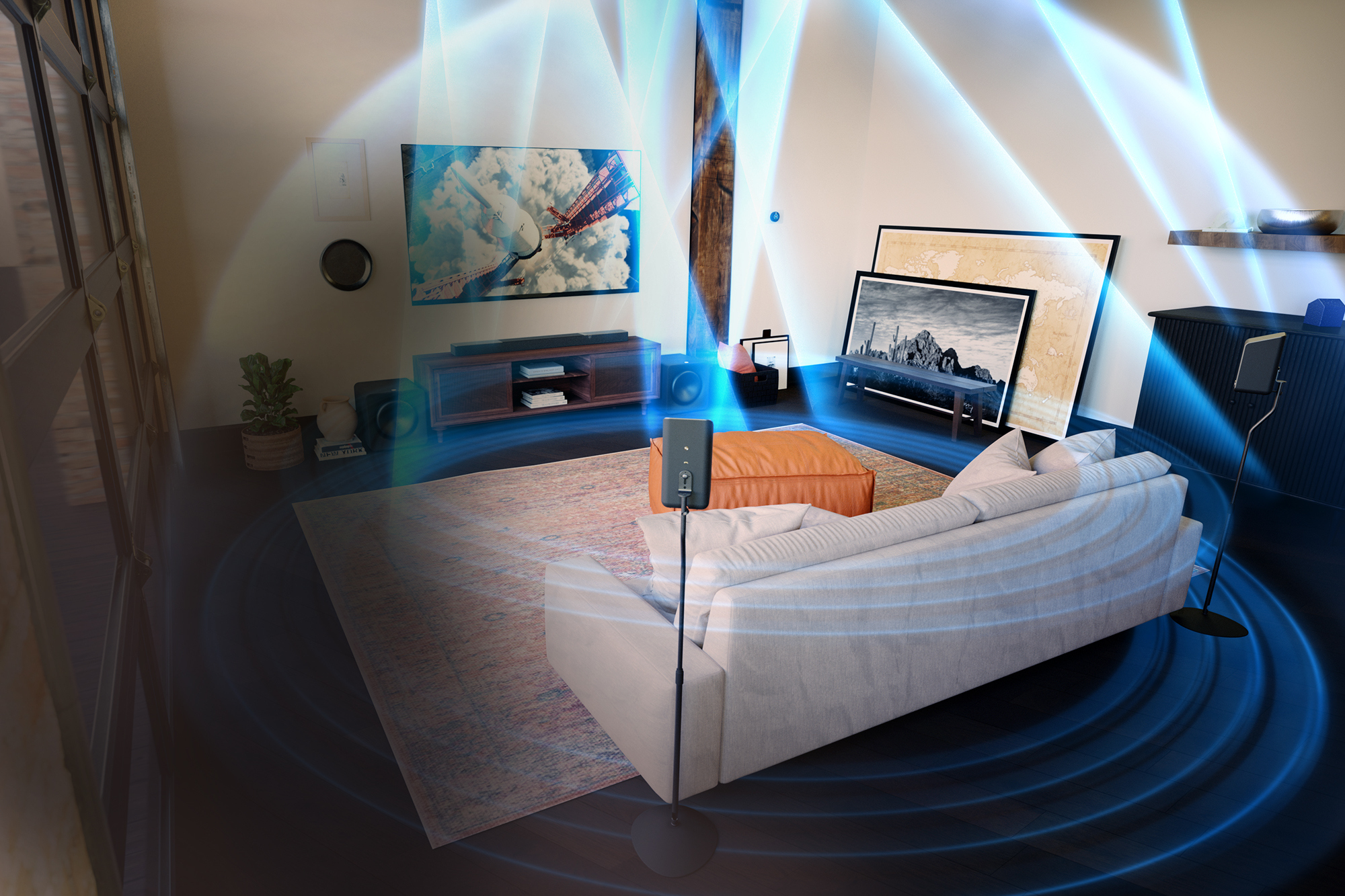 Klipsch Flexus Dolby Atmos surround sound in condo living room Bb 2000x1333 1