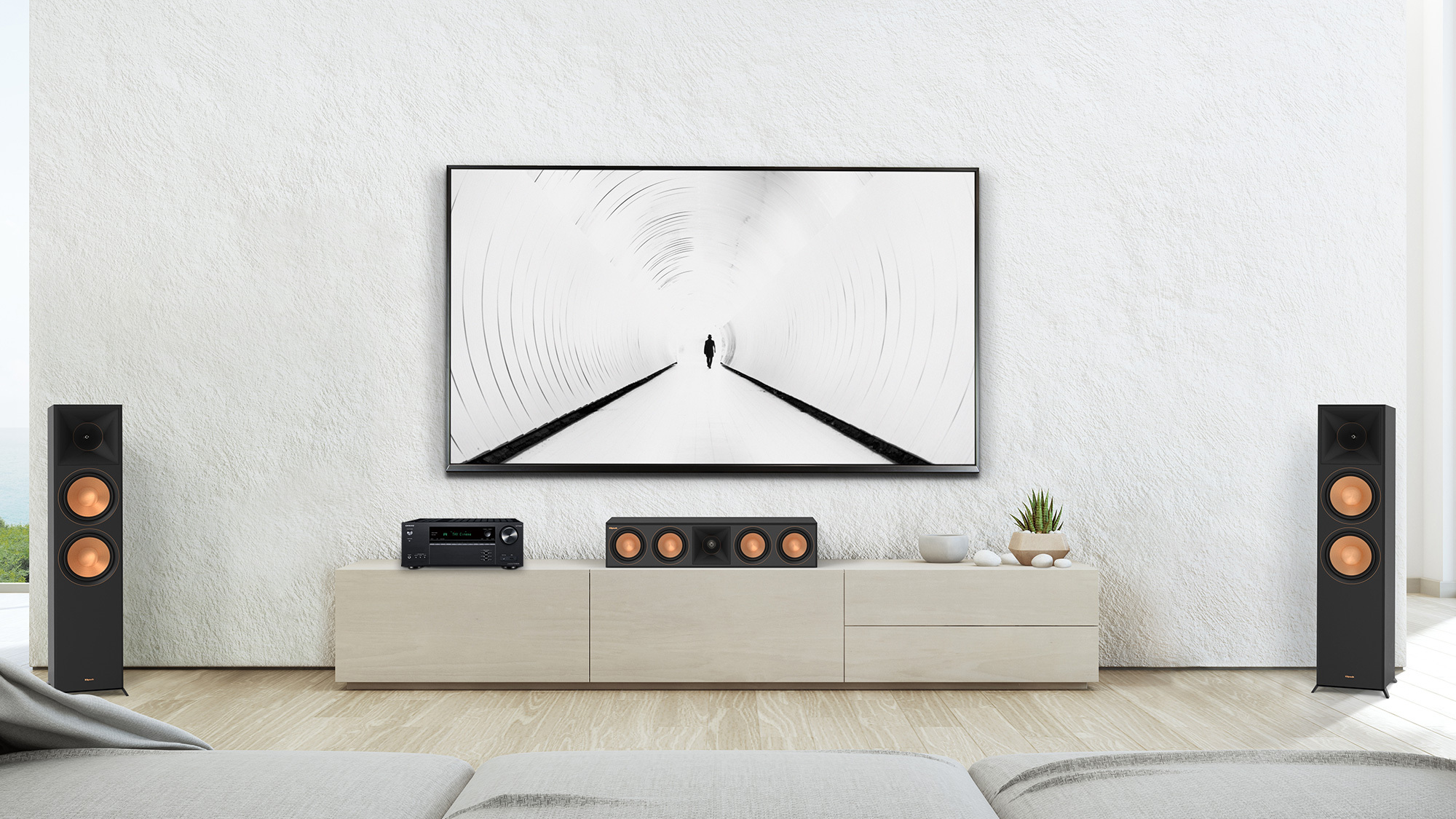 Onkyo Blog White Living Room With Klipsch RP 8060 FA II RP 504 C II Onkyo TX NX6100