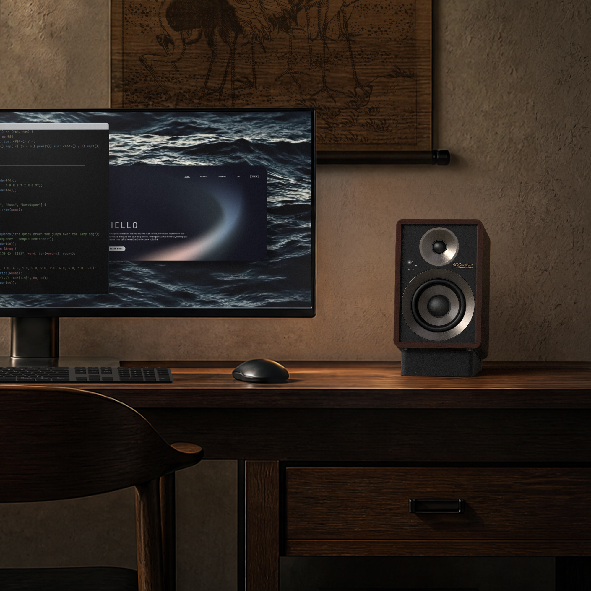 Onkyo Creator80th 30 05 in warm room on modern wooden WFH desk 2000x2000