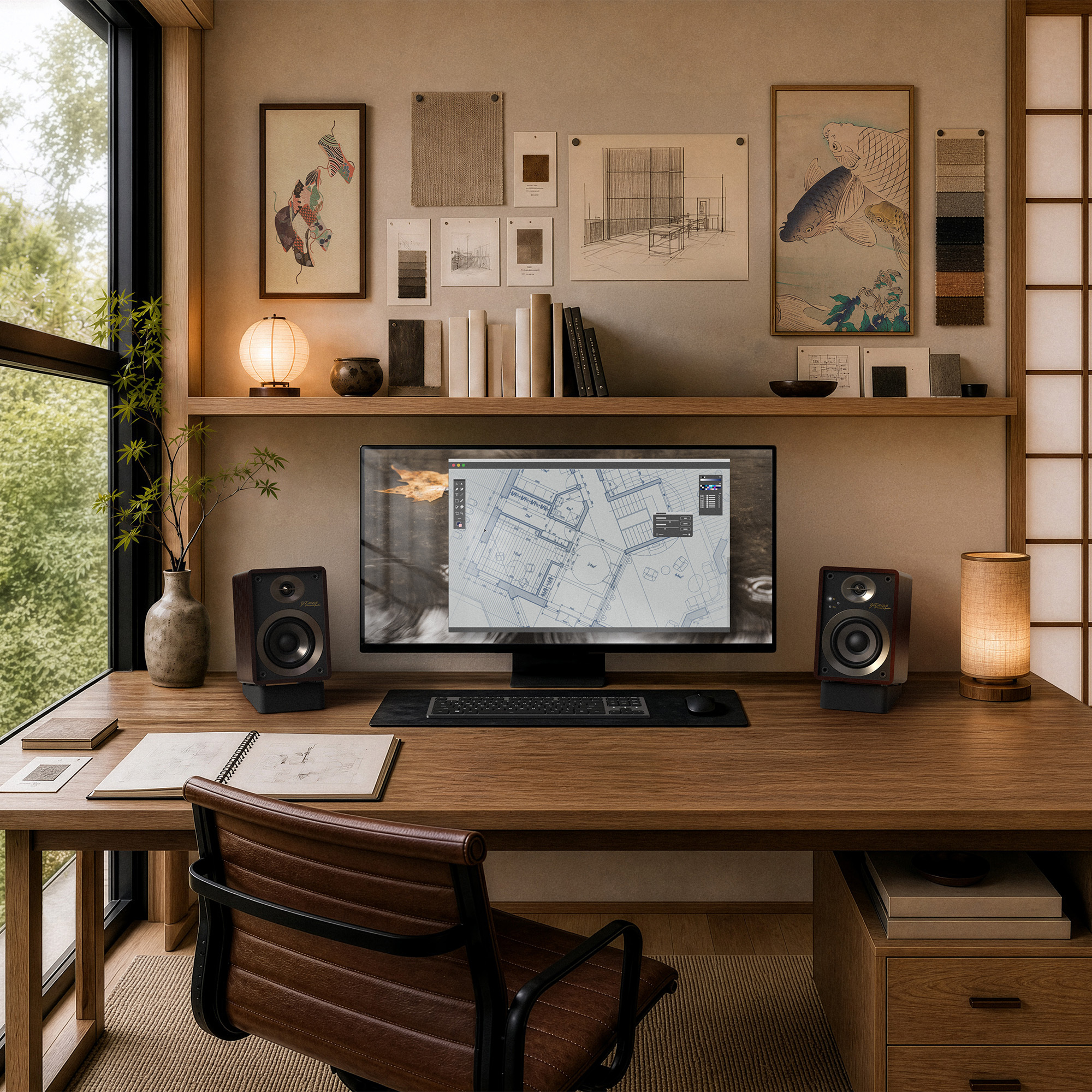 Onkyo GX 10 80th 01 in modern work from home desk space natural light and plants 2000x2000