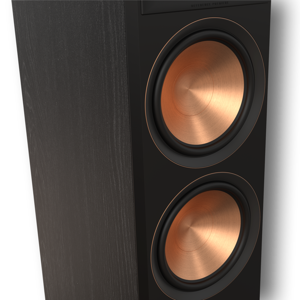 RP 8000 F II closeup of all new cerametallic woofers mobile