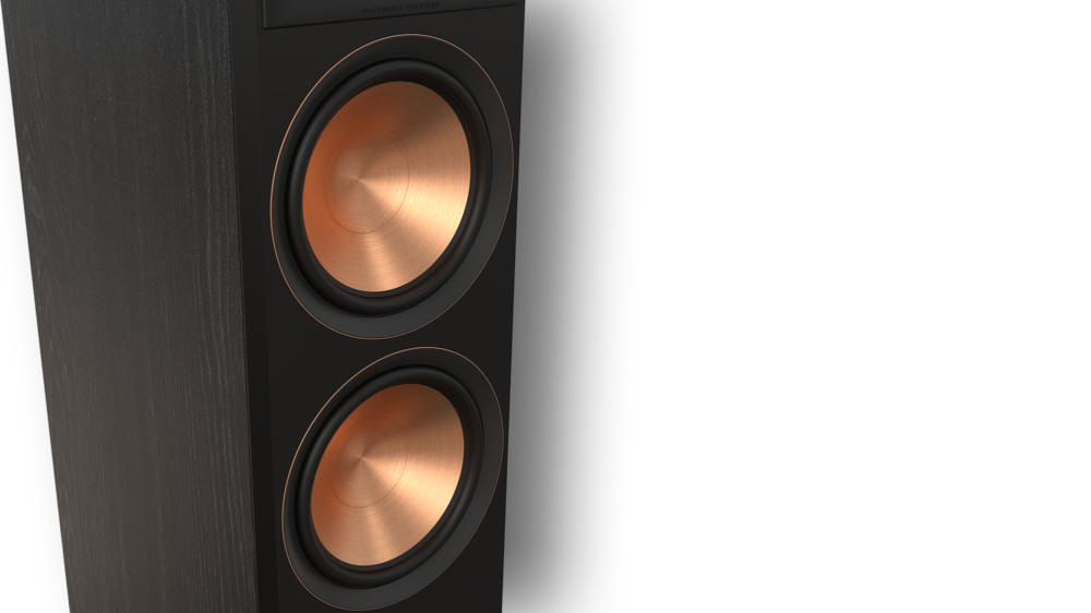 RP 8000 F II closeup of all new cerametallic woofers