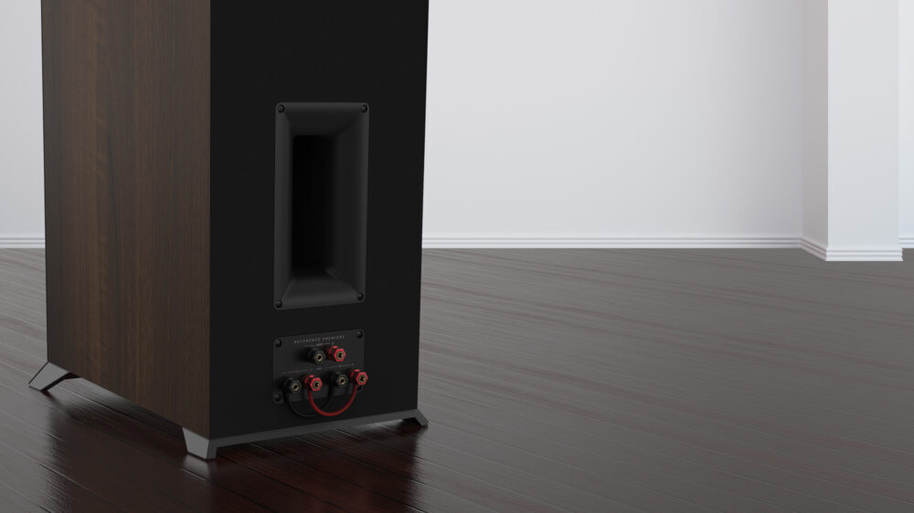 Rear view of the RP 5000 F showing bi amping or bi wiring