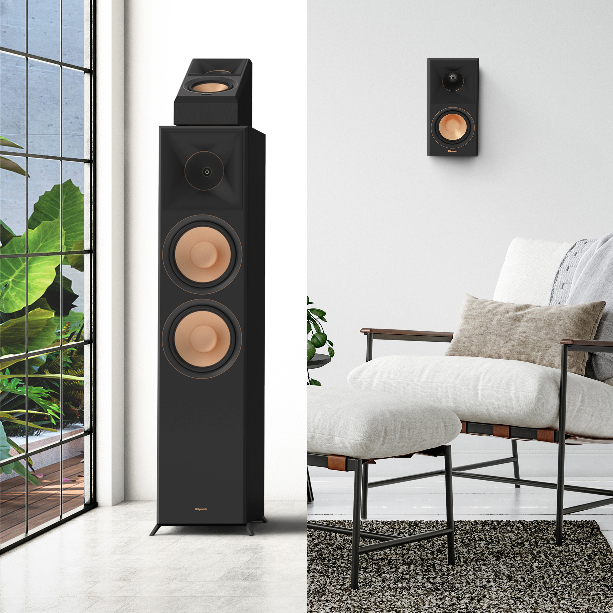 Reference Premiere 2 speakers against a white wall mobile 2