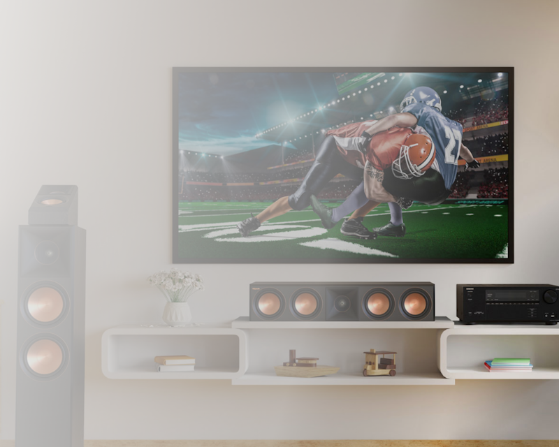 Reference Premiere 502 and Onkyo TX NR6100 System in Stylish Home Sports on TV