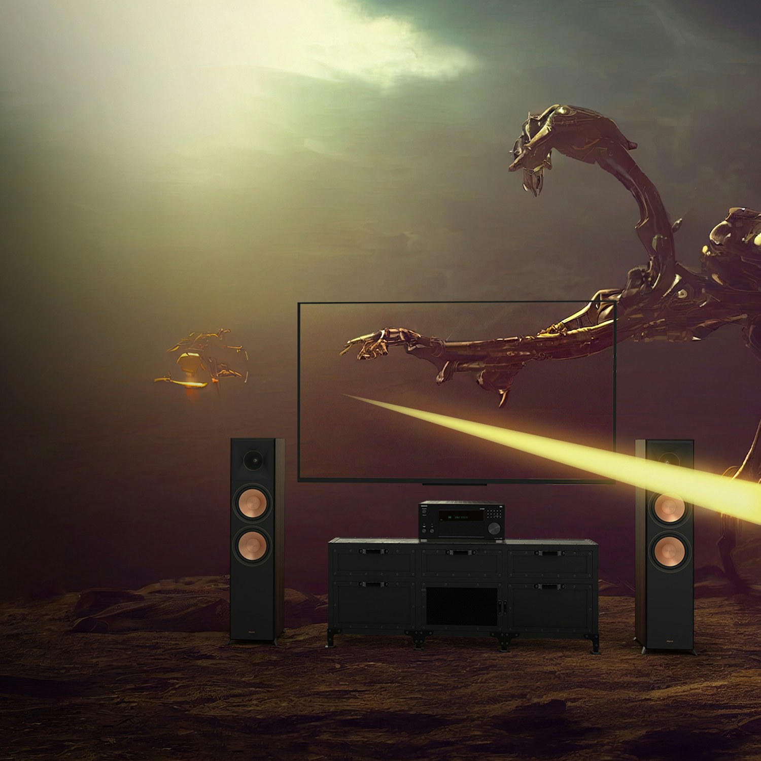 TV and Onkyo TX RZ50 and Klipsch System in Immersive Movie Dirac MOBILE