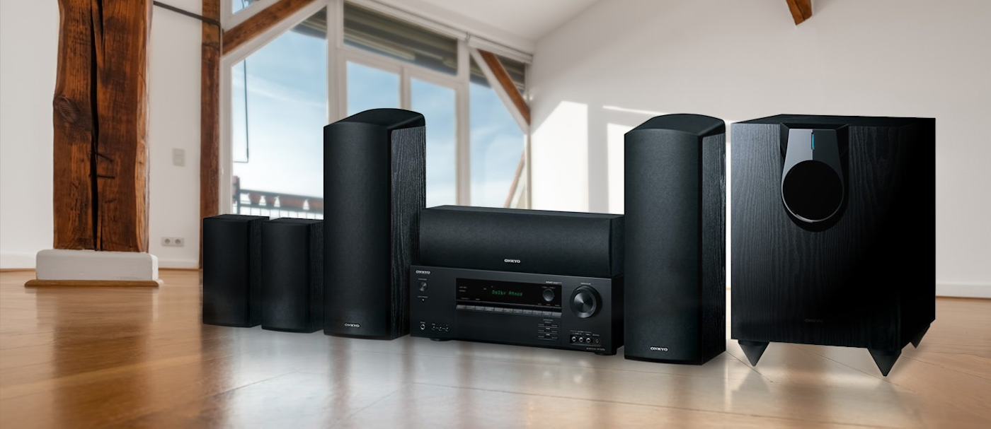 Onkyo HT-S5800 Home Theater System on Floor
