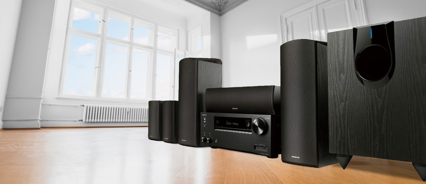 Onkyo HT-S7800 Home Theater System on Floor in Apartment