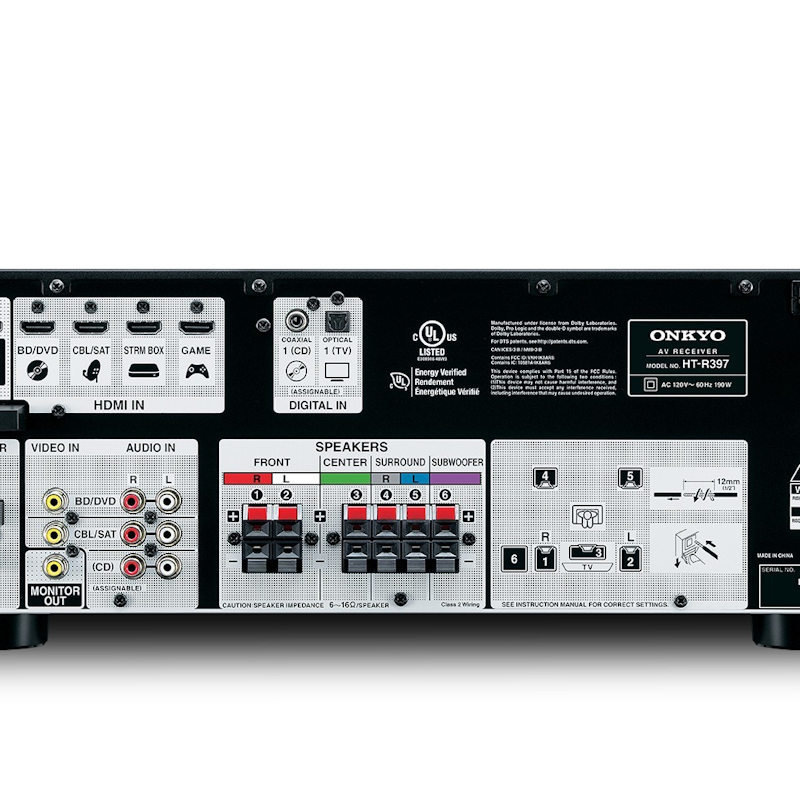 onkyo ht-s3800 home theater system av receiver back view