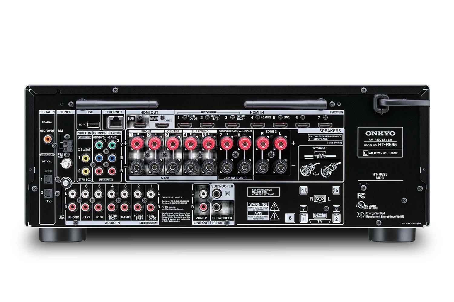 Onkyo HT-S7800 Home Theater System AV Receiver, Back