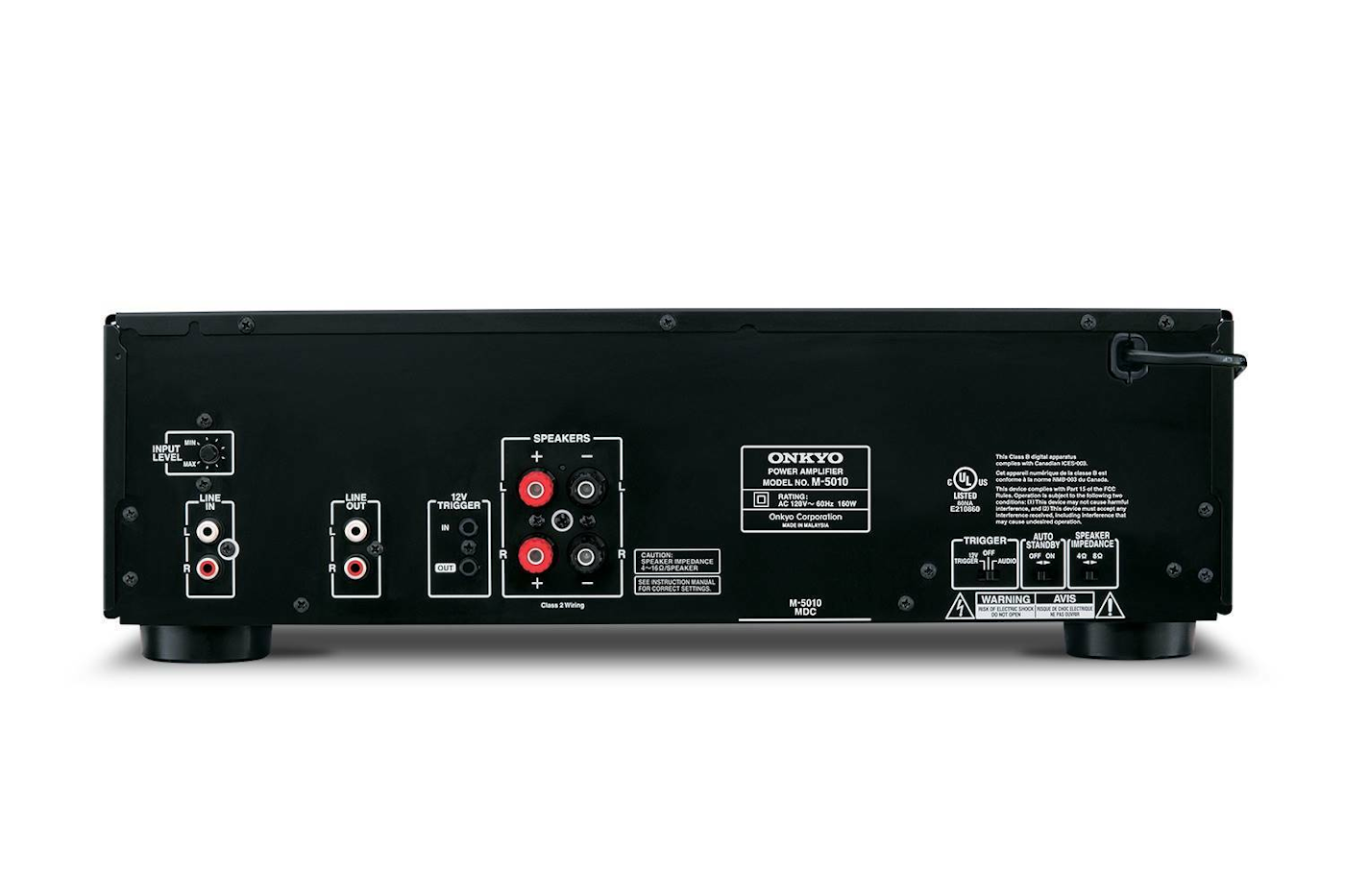 Onkyo M-5010 2 Channel Amplifier, Back View