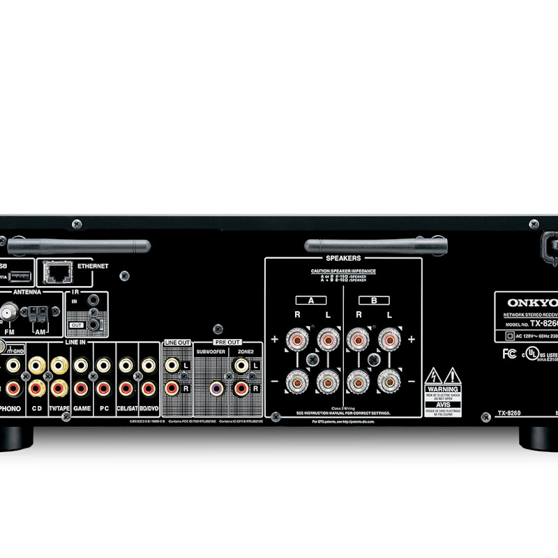 Onkyo TX-8260 Stereo Receiver Back View