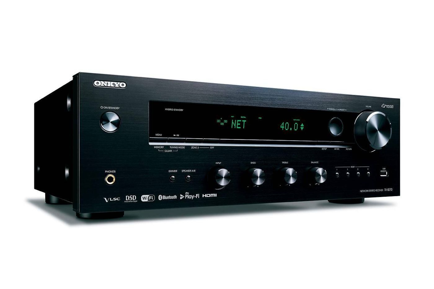 Onkyo TX-8270 Stereo Receiver Side View on White Background