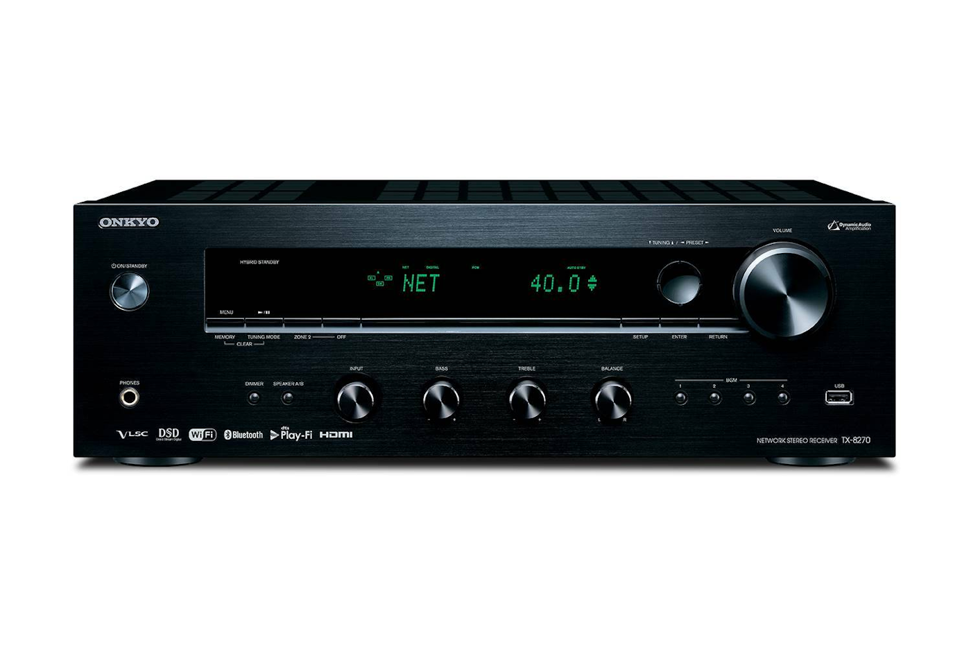 Onkyo TX-8270 Stereo Receiver Front View on White Background