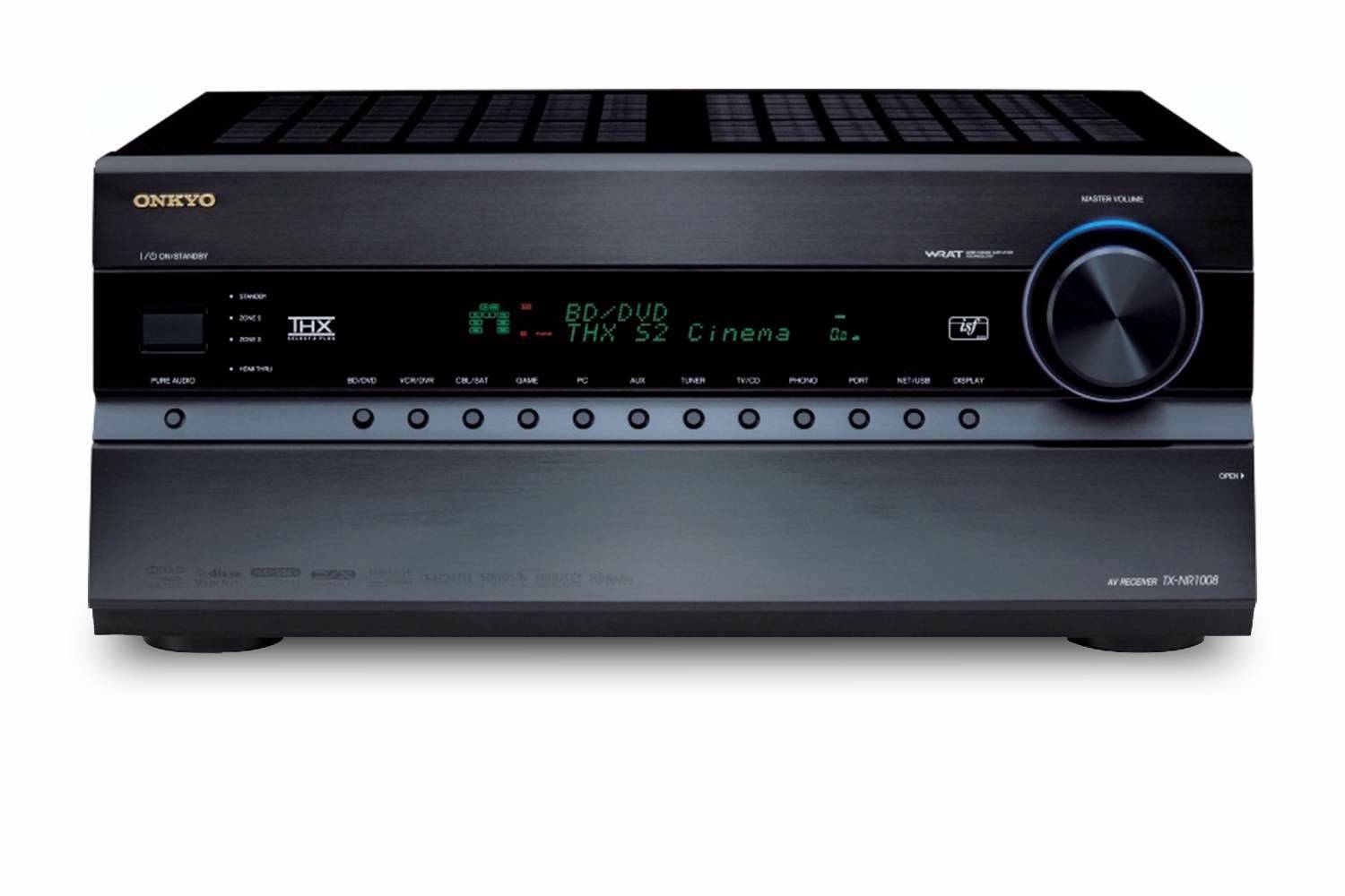 onkyo tx-nr1008 av receiver on white background
