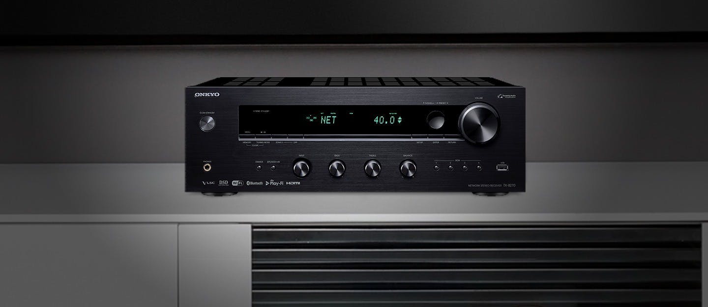 Onkyo TX-8270 Stereo Receiver on TV Stand
