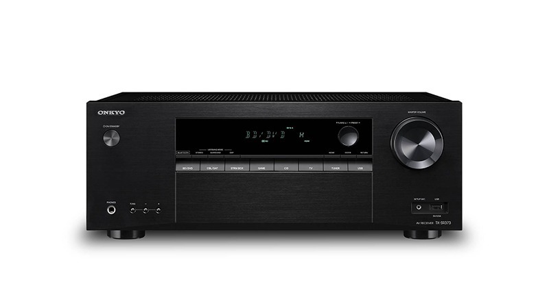 onkyo tx-sr373 av receiver on white background
